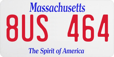 MA license plate 8US464