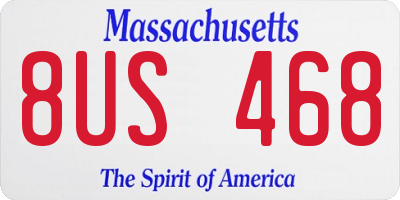 MA license plate 8US468