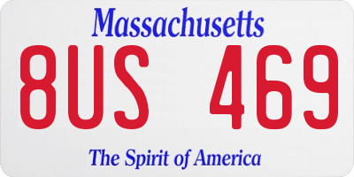 MA license plate 8US469