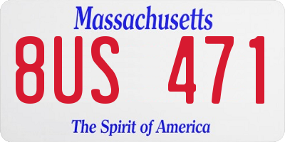 MA license plate 8US471