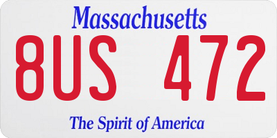 MA license plate 8US472