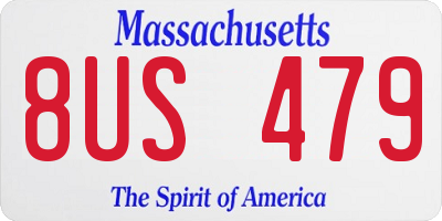 MA license plate 8US479