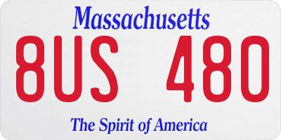 MA license plate 8US480