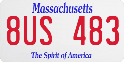 MA license plate 8US483