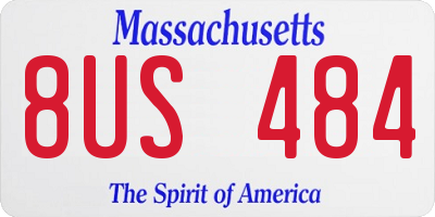 MA license plate 8US484