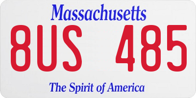 MA license plate 8US485