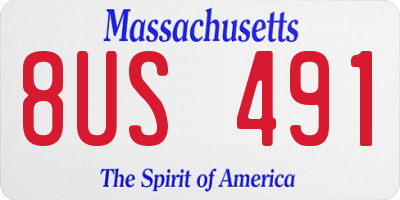 MA license plate 8US491
