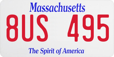 MA license plate 8US495