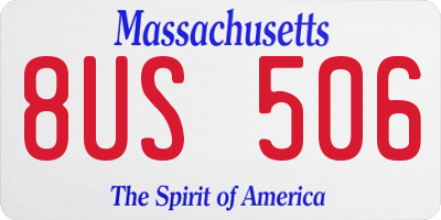 MA license plate 8US506