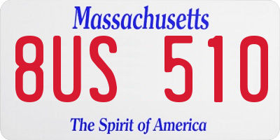 MA license plate 8US510