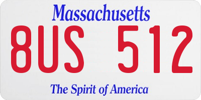 MA license plate 8US512