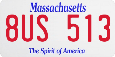 MA license plate 8US513