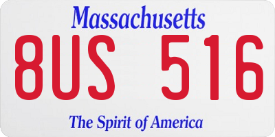 MA license plate 8US516