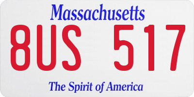 MA license plate 8US517