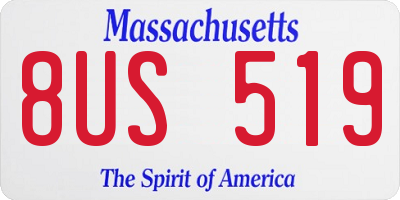 MA license plate 8US519