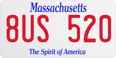MA license plate 8US520