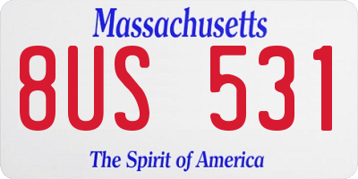 MA license plate 8US531