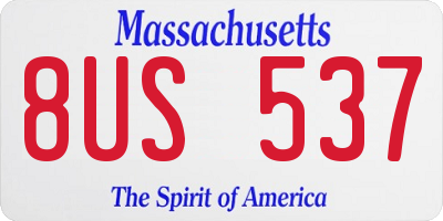 MA license plate 8US537