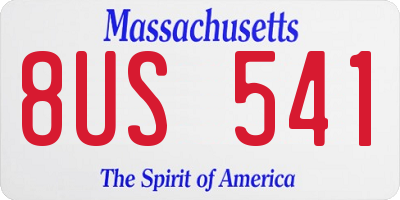 MA license plate 8US541