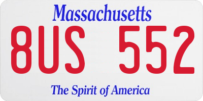 MA license plate 8US552