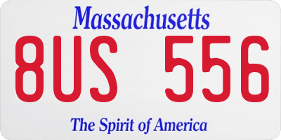 MA license plate 8US556