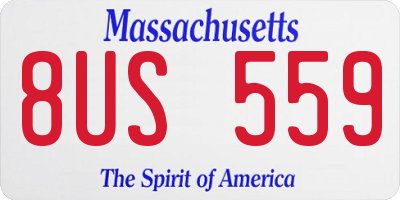 MA license plate 8US559