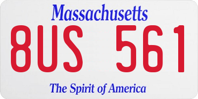 MA license plate 8US561