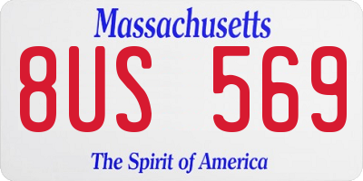 MA license plate 8US569
