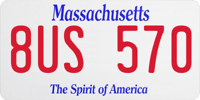 MA license plate 8US570