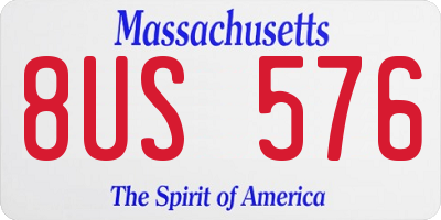 MA license plate 8US576