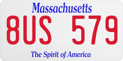MA license plate 8US579