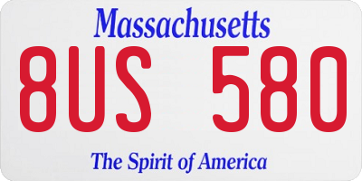 MA license plate 8US580