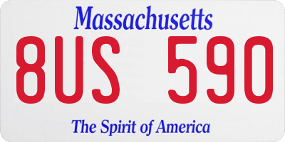 MA license plate 8US590