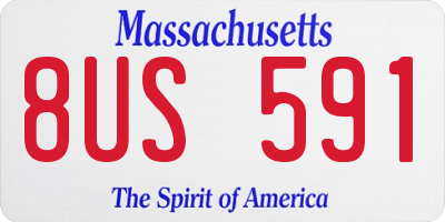 MA license plate 8US591