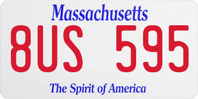 MA license plate 8US595