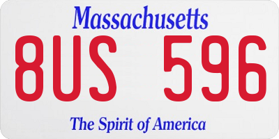 MA license plate 8US596