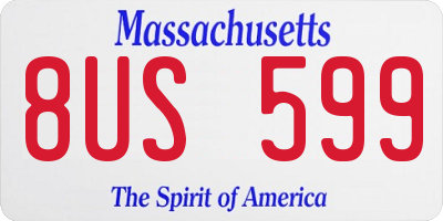 MA license plate 8US599