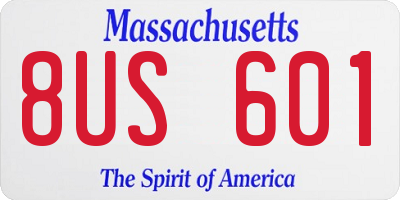 MA license plate 8US601
