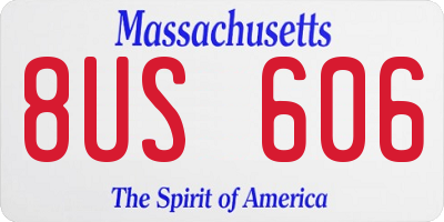 MA license plate 8US606