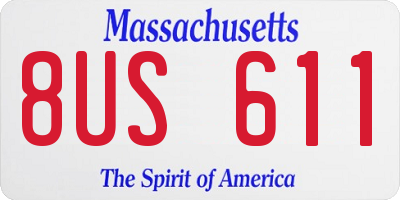 MA license plate 8US611