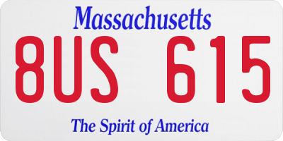 MA license plate 8US615