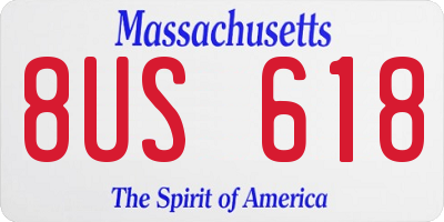 MA license plate 8US618