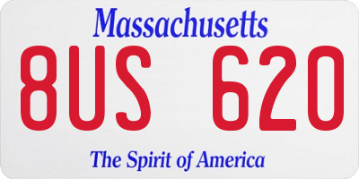 MA license plate 8US620