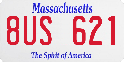 MA license plate 8US621