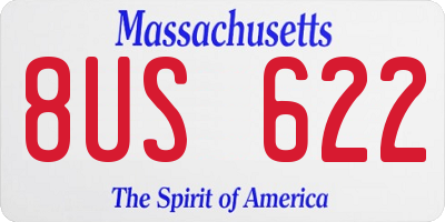 MA license plate 8US622