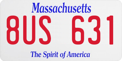 MA license plate 8US631