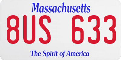 MA license plate 8US633