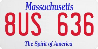 MA license plate 8US636