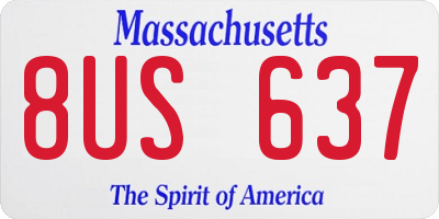 MA license plate 8US637