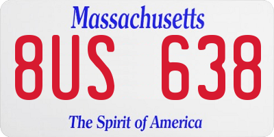 MA license plate 8US638